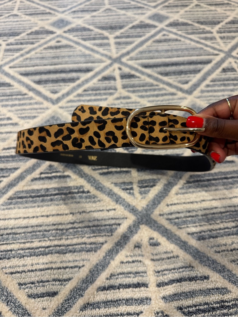 Zara Women’s Leopard Print Faux Suede Belt